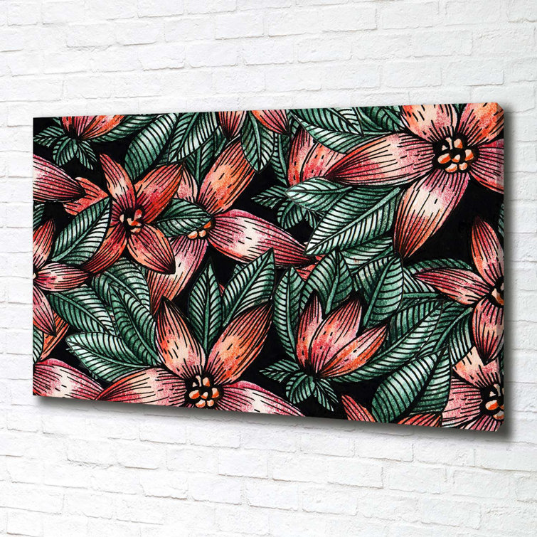 Bay Isle Home Floral Pattern Wrapped Canvas Art Prints Wayfair.co.uk